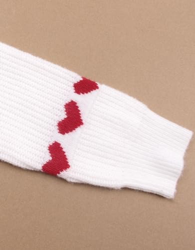 Image of Women's Pullover Sweaters Cute Multi-Hearts Knitted Casual Sweater