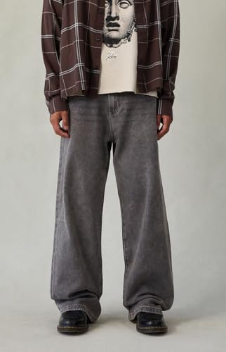 PacSun Men's Blake Extreme Baggy Jeans Knee Dart Washed Black3