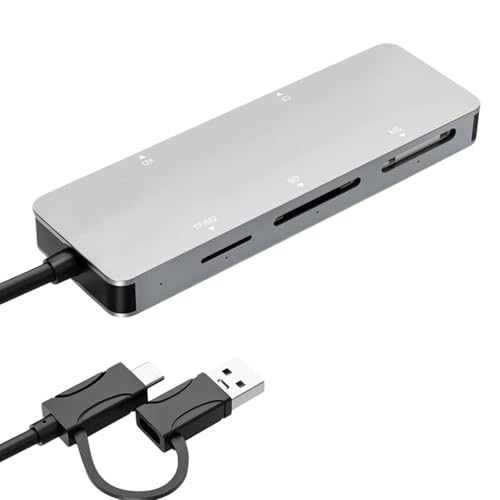 ZYKEJJDDAK Lector de tarjetas de memoria multiformato con puerto USB 3.0 tipo C, transferencia de datos simultánea para lector de tarjetas USB C profesional
