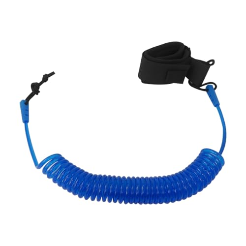 GRABOTE New Blue Coiled Leash,10.8 Foot 5 mm Thick,Premium Coiled Surf Leash for Surf Paddle Board Leg Rope