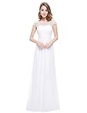 Ever-Pretty Ruched Bust A Line Wedding Dress for Bride 16 US White