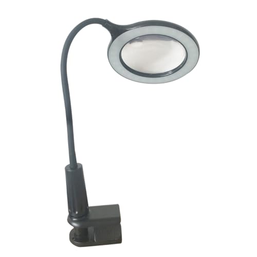 POPETPOP Lupa Clip De Escritorio Luz De Escritorio Lámpara De Escritorio Llevada Usb Condujo Lampara Escritorio Flexo Escritorio Luz Para Leer Black