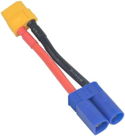 XT60 to EC5 Adapter Plug Set (2 Pairs) - Male & Female 12AWG Connectors for RC Car Battery (XT60 to EC5)
