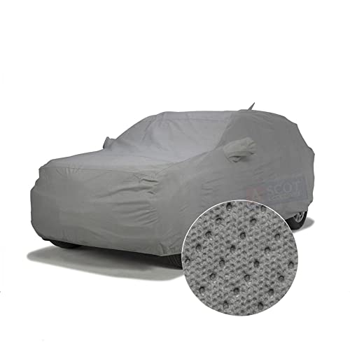 ASCOT, CAR COVER for Jeep Wrangler Weatherproof with Mirror Pockets 3 Layers Custom-Fit All Weather Heat Resistant UV Proof (Wrangler Rubicon, TIEBOND Grey)