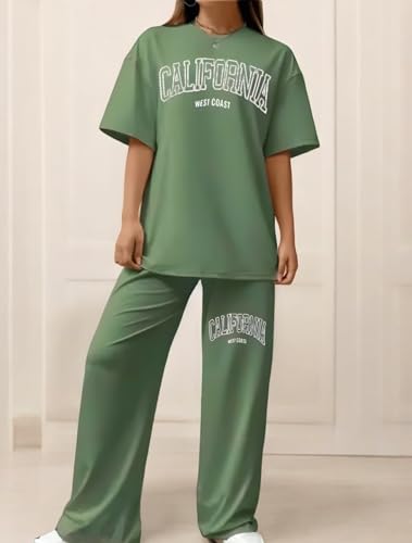 Image of My Swag Women Casual T-Shirt & Trouser Co-Ords Set Half Sleeve Loose-Fit Summer Cord Set 2 Piece Black Outfit Pajama Set for Women & Girls