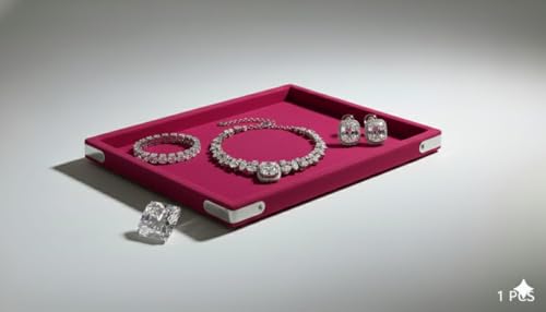 Image of Premium PinkRani Velvet Jewellery Display & Beading Tray | 12 x 9 Inch Organizer Tray for Necklaces, Bracelets, Cosmetics & Craft Storage | Soft Velvet Finish, Durable &(Pack of 1) (PinkRani)