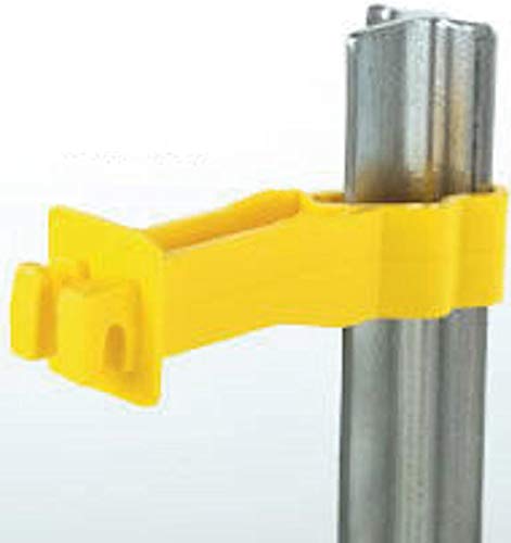 FENCE SHOCK 25PCS Snug Extra Length T-Post Insulator, Yellow, Electric Fence Wire Holding Insulator for 2 inch - Thumbnail 2