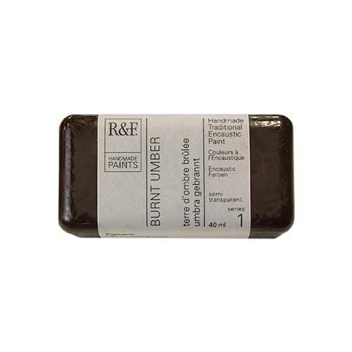 R&F Artist Encaustic Paint, Burnt Umber, 40 ml