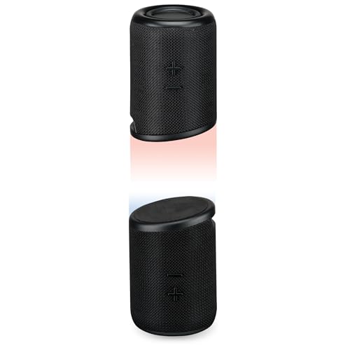 iLive Magnetic + Portable Wireless Bluetooth Speaker Set with Fabric and Rubberized Coating Carry Strap and TWS System, Black, Pair, ISB2133B - Thumbnail 3