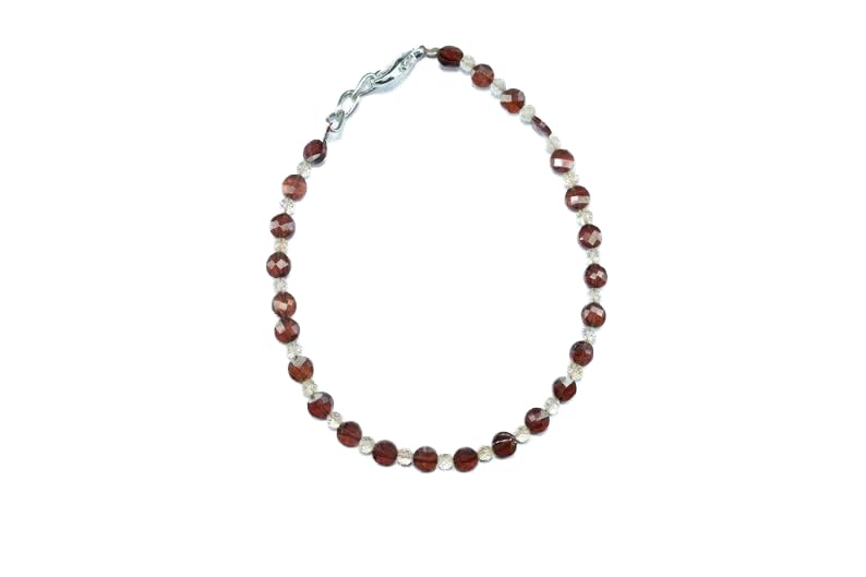 Grenat de Mozambique 4mm LKBEADS le cadeau idéal avec fermoir argenté