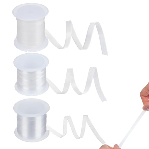 NBEADS 40 m Sangle Élastique Transparente, 6mm /8mm /10mm de Large Bande Élastique Transparente Haute Flexibilité pour Projets de Couture de Vêtements et de Soutiens Gorge