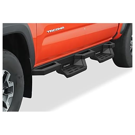 APS Stainless Steel Pocket Steps Running Boards Compatible with Toyota Tacoma 2005-2023 Double Crew Cab