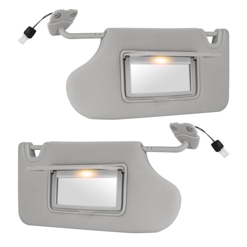 Youxmoto Left Driver and Right Passenger Side Sun Visor for Nissan Altima 2013 2014 2015 2016 2017 2018, Replace for 96401-3TA2A, for 96400-3TA2A, Gray with Light, Without Sunroof by Youxmoto - Used condition - US$17.04