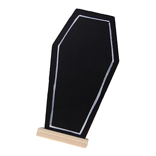 GRIRIW Tombstone Shape Decorative Mini Blackboard with Stand Vertical Chalkboard for Home Bar and Party Signage Elegant Pattern Border Design for Tabletop Decor and Food Labels