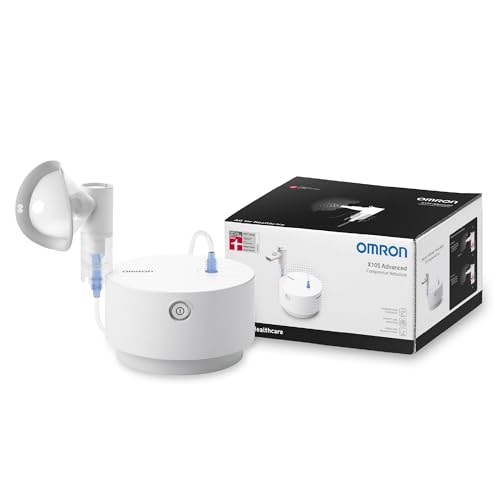 OMRON X105 Advanced All-in-One-Inhalationsgerät für Kinder & Erwachsene, „Gut“ Stiftung Warentest 12/24, leistungsstarker Inhalator bei akuten & chronischen Atemwegserkrankungen; hochwertiges Zubehör*