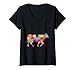 Donna Mucca Jigsaw Puzzle autismo Maglietta con Collo a V