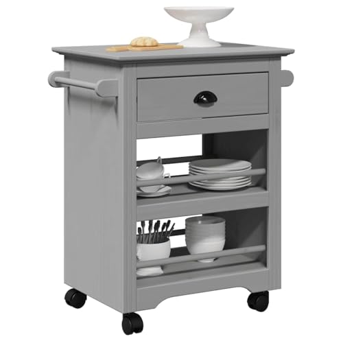 Gecheer Carrito de Cocina BODO Gris 67,5x45x80 cm,Carrito verdulero para Cocina,Carrito Auxiliar Multiuso,Carros de Servicio