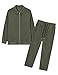 LecGee Men's Army Green Winter Fashion Causal Tracksuits 2 Piece Outfitss Long Sleeve Corduroy Shacket Pants(AG,XXL)