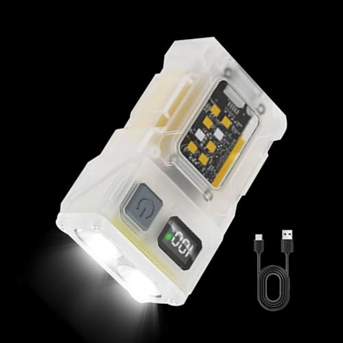 Linterna Recargable Compacta | Linterna Fluorescente Para Trabajo,Clip Magnético Giratorio Recargable, Luz Frontal Multimodo para Camping, Senderismo y Actividades Exteriores