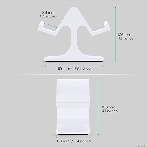 Image of Dual Game Controller Desktop Holder Stand - Universal Design for Xbox ONE, PS5, PS4, PC, Steelseries, Steam & More, Reduce Clutter UGDS-03 (White)