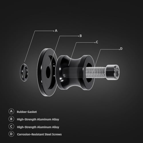 Image of Motorcycle Swing Arm Spools M10x1.5 - CNC Aluminum Paddock Stand Sliders Fit BMW R NineT MV Agusta Ducati Monster