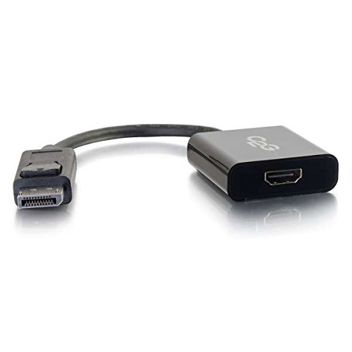C2G DisplayPort męski na HDMI żeński aktywny adapter czarny, 4K Ultra HD DP na HDMI kompatybilny z Apple Mac, Windows, Dell, HP, projektor Epson NoC, Lenovo, ASUS i więcej