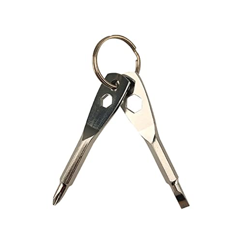 Destornillador de bolsillo plano de doble propósito para cabeza para hombre, llavero y destornillador