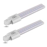 Lidesheng GX23 LED Light Bulb Plug and Play Replacement 13W CFL LED Stick PL Bulb GX23-2 Pin Base,360° Beam Angle,Warm White 3000K,Driven by 100-277V and CFL Ballast 2 Pack (Warm White, GX23 6W)