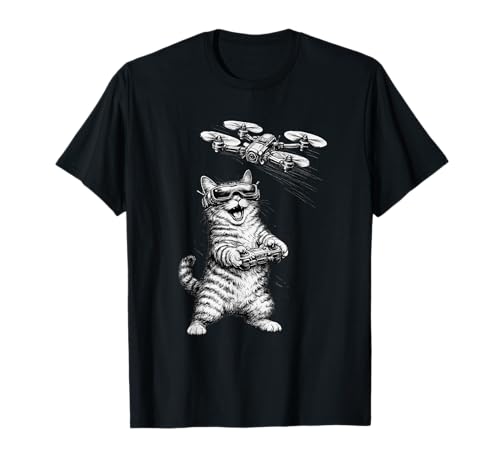 Funny Cat Flying Drones for Quadcopter Pilot T-Shirt