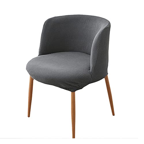 Lipor Set Of 1 Stretch Grey Dining Room Chair Cover Jacquard Curved Back Accent Chair Slipcover Mid Century Modern Armchair Cover Chair Protector For Office Home Living Room (Grey, 1Pc) #TOP5