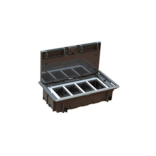 Caja de empotrar en suelo de 4 módulos de 90 milímetros de profundidad, gama Standard, acabado caja gris y marco blanco nieve, 29,5 x 15,8 x 9 centímetros (referencia: CFS49ST/84) Cover