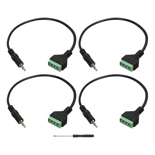 Cable audio Jack 3.5mm con terminal tornillo 30 cm pack 4 miniatura 1