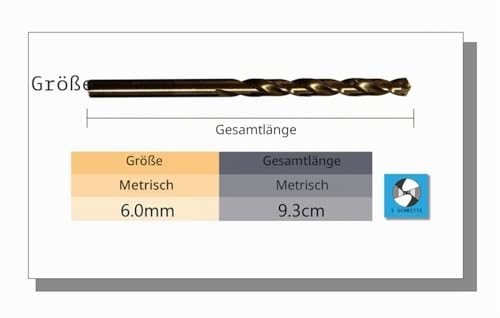 STROTON M42 8% Kobalt Bohrer für Edelstahl und Metall (6,0mm x 4Stk)