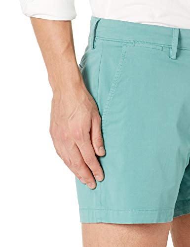 Image of Amazon Essentials Men's Slim-Fit 5 inch Flat-Front Comfort Stretch Khaki Chino Shorts with Elastic Waistband