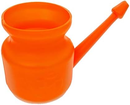 PrimeSurgicals Plastic Jal Neti, Om Printed, 450ml (Orange) with Neti Salt Sachets