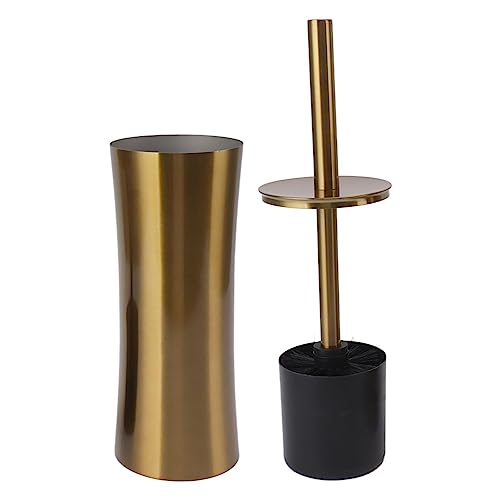 Image of Toilet Brush Gold Soft Head Compact Rustproof Toilet Brush for Home (Small Waist)
