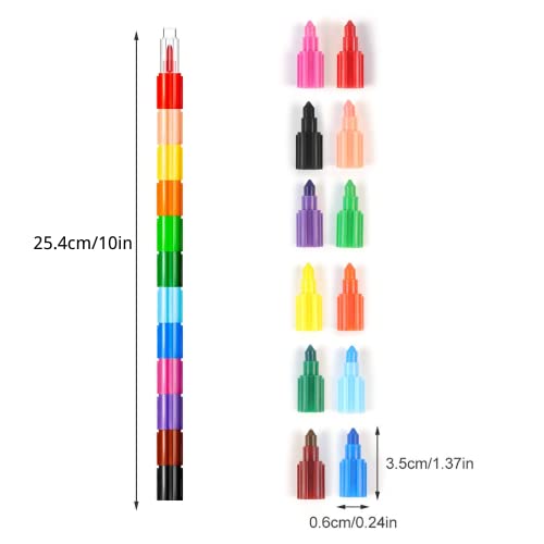 Coolon Wachsmalstifte,Buntstifte für Kleinkinder,Stapelbare Buntstifte Kinder,12 Farben Malen ​Buntstifte für kinder Malerei Geschenk Büro Schulbedarf (10Stück)