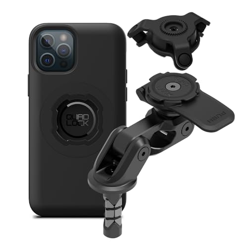 Image of Quad Lock Motorcycle Fork Stem Mount PRO Kit with Vibration Dampener and MAG Phone Case for iPhone 12 /12 Pro
