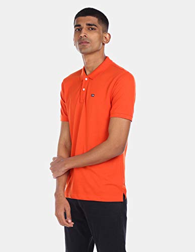 Image of Arrow Sport Solid Polo T-Shirt for Men - Regular Fit, Cotton Half Sleeves Mens Tshirt