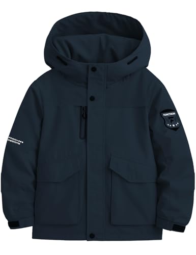 Boy's Ski Winter Coat - Lightweight Insulated Waterproof Snow Jacket Hooded Windproof Warm Outerwear for Kids