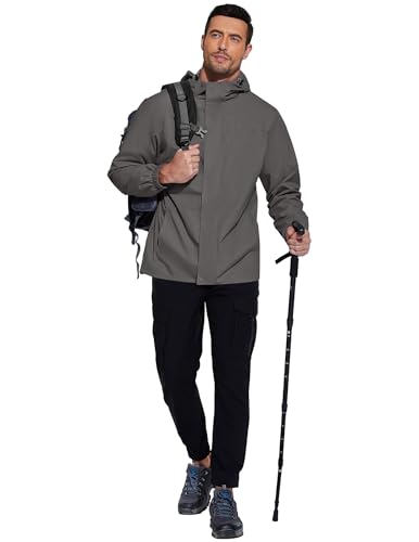 Image of COOFANDY Men's Rain Jacket Waterproof With Hood Lightweight Packable Shell Raincoat Windbreaker For Cycling Golf Travel