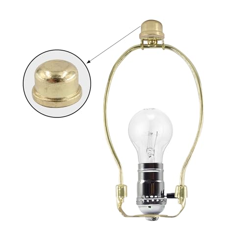 Image of 4PCS Solid Lamp Finials Caps Tapped, Knob On Top of The Harp Lampshade Stand, Harp Lamp Finial Knob, 1 /2 inch Tall, Gold