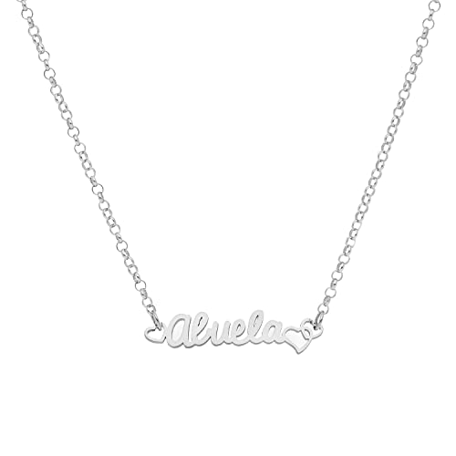 S&S Colgante Mujer Plata de Ley 925 - Colgante Love Abuela (Plata) - Materiales Hipoalergénicos - Colgantes Mujer Plata - Colgantes Plata de ley Mujer