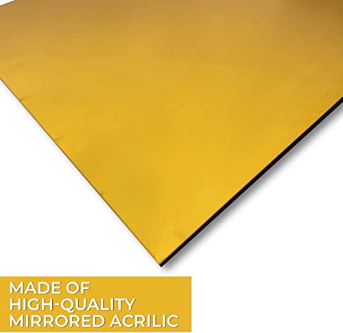 Image of 10PCS 12x12 Acrylic Mirror Sheet Gold Mirror Cast Acrylic Sheet 1 /8 for Laser CO2 Polished Edge with Film Masking for Design DIY Gold Adhesive Plates for Craft