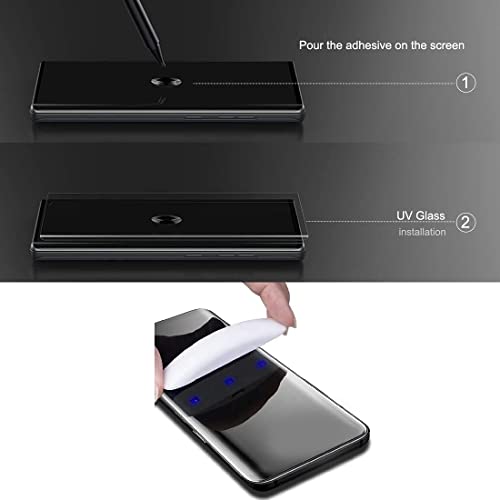 Image of STP FEEL� Premium Curved UV Tempered Glass for LG Wing (Pack of 1) Advanced Border Less Full Screen Coverage UV Screen Protector Guard with Installation Kit