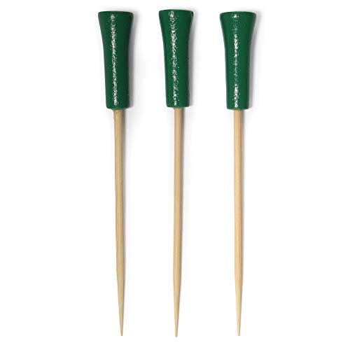 BambooMN 6.75" Decorative Golf End Sports Bamboo Cocktail Fruit Sandwich Picks Skewers for Catered Events, Holiday's, Restaurants or Buffet Party Supplies, 300 Pieces, Green