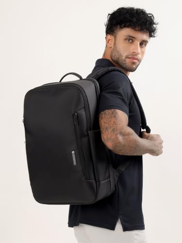 Image of LE KUEST Laptop Backpack | Unisex | Fits Laptop upto 16 Inch | Premium Water-Resistant Polyester | Built-in Trolley Strap | For office & Travel