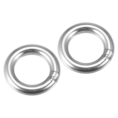 METALLIXITY 2Stk 304 Edelstahl O Ringe 40mm 8mm Geschweißt Rund Ring für Hängende Objekte