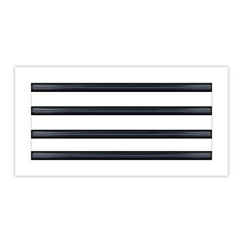 Image of BUILDMART - 16x8 White Modern AC Vent Cover - Decorative Air Vent - Standard Linear Slot Diffuser - Register Grille for Ceiling, Walls & Floors - Texas Buildmart
