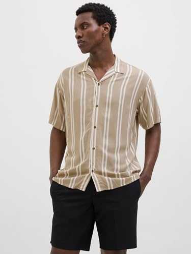 Vêtements Jack & Jones JJEJEFF STRIPE RESORT SHIRT SS SN pour Accessoires - vue 3